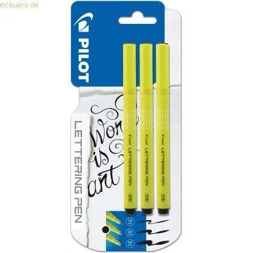 Abbildung von 12 x Pilot Faserschreiber Lettering Pen schwarz Blister mit 3 Stück