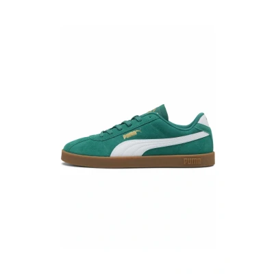 Abbildung von PUMA Erwachsene Club II Suede Sneakers 44, Wild Green White Gold
