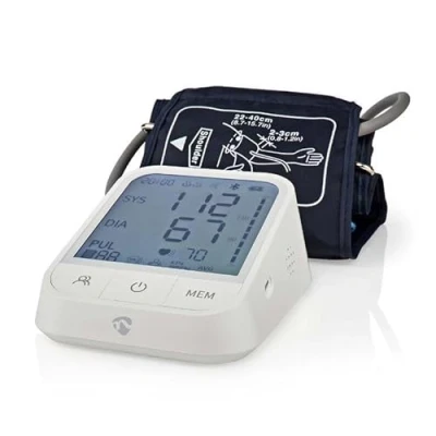 Abbildung von SmartLife Blutdruckmessgerät Arm Bluetooth LCD Anzeige 22 42 cm des Stillhaltens/Erkennung Tragens einer Manschette/Erkennung unregelmäßiger Herzschläge Weiss