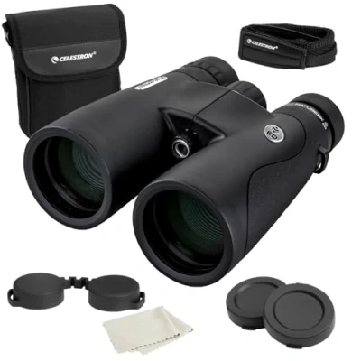 Abbildung von Celestron 72335 Nature DX ED 10x50 Fernglas für Natur und Vogelbeobachtungen mit Objektivlinsen niedriger Streuung, vollvergütet BaK 4 Prismen, gummiarmiert, anlaufgeschützt wasserdicht