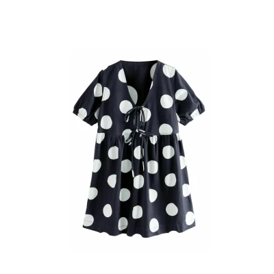 Abbildung von Next TIE Front Jeanskleid, Damen, Größe: Small, Polkadot