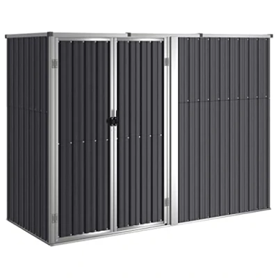Abbildung von vidaXL Gerätehaus, Gartenhaus Anthrazit 225x89x161 cm Verzinkter Stahl