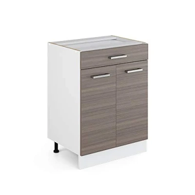 Abbildung von Vicco Unterschrank R Line, Grau/Weiß, 60 cm mit Schublade, ohne Arbeitsplatte