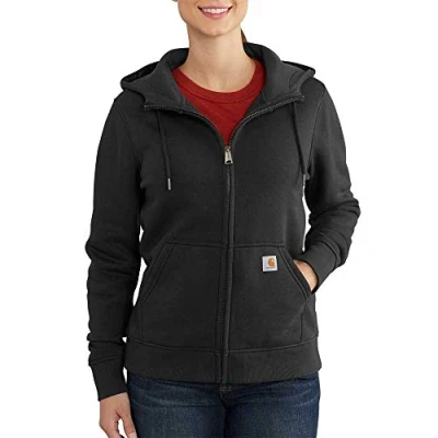 Abbildung von Carhartt Damen Relaxed Fit Mittelschweres Full Zip Sweatshirt, Schwarz, S