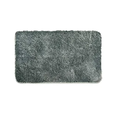 Abbildung von WohnDirect Badezimmerteppich Grau Badematte rutschfest 50 x 80 cm Badteppich Set, waschbar
