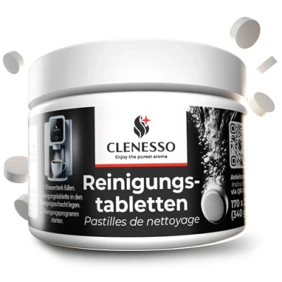 Abbildung von CLENESSO Reinigungstabletten Kaffeevollautomaten (170 Stück) Kaffeevollautomat kompatibel mit Siemens EQ Series, Jura, Krups, Sage, Melitta, Nivona, Phillips, WMF uvm.
