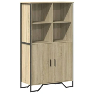 Abbildung von vidaXL Highboard, Hochschrank mit Stauraum Griffen, Sideboard für Wohnzimmer Schlafzimmer, Beistellschrank Kommode, Sonoma Eiche Holzwerkstoff