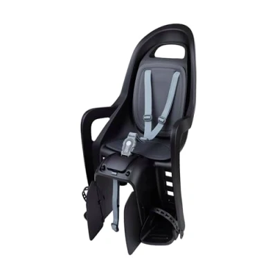 Abbildung von POLISPORT 8408700001 Fahrrad Rücksitz GROOVY AVS+ für Kinder mit einem Maximalgewicht von 22 kg Befestigung am Gepäckträger, nur kompatibel in Schwarz/Dunkelgrau