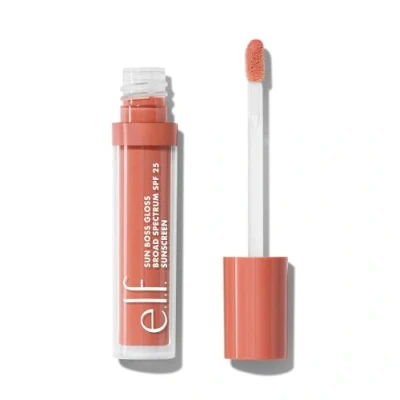 Abbildung von e.l.f. Sun Boss Gloss SPF 25, Pigmentiertes Lipgloss für ein Hochglänzendes Finish, Feuchtigkeitsspendende &amp; Nährende Formel, Vegan Tierversuchsfrei, Peachy Kween