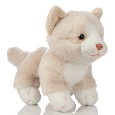 Abbildung von Uni Toys Katzen Baby (Creme weiß), stehend 13 cm (Höhe) Plüsch Kätzchen Plüschtier, Kuscheltier, HT 30302, Cremefarben