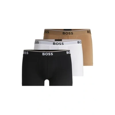 Abbildung von BOSS Trunk Power 3 PACK Panties, Herren, Größe: Medium, Black/white/beige