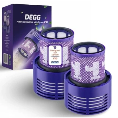 Abbildung von DEGG Hepa Filter geeignet für Dyson V10 Waschbar Ersatz Filterteile Langlebige Premium Qualität 2 Stück