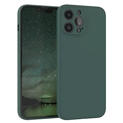 Abbildung von EAZY Case Silikonhülle für iPhone 13 Pro Max Hülle Silikon Grün weich stoßfeste Handyhülle Schutzhülle mit Kameraschutz Dünn Premium Schutz Cover TPU Phone Bumper Piniengrün