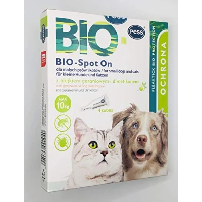 Abbildung von BIO Spot On 4 Pipetten I Natürliches Mittel gegen Zecken und Flöhe Zeckenschutz für Hunde Katzen auf Biologischer Basis kleine