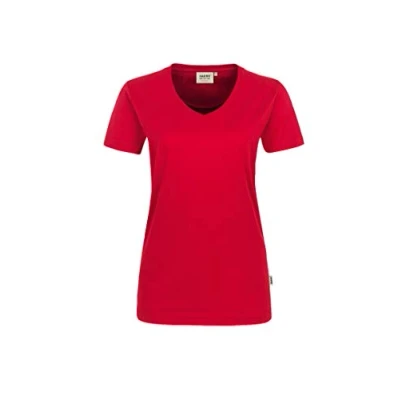 Abbildung von HAKRO Damen V Shirt Cotton Tec, rot, XL