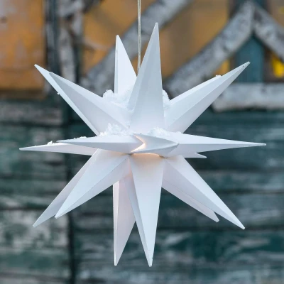 Abbildung von STERNTALER Dekostern 18 Zacker 25 Trafo, Weihnachtsstern Kunststoff Faltstern Gelb