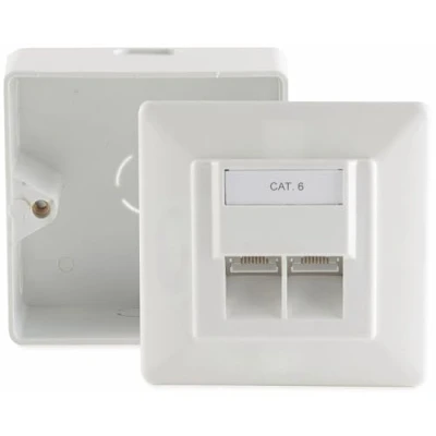 Abbildung von S/CONN maximum connectivity cat.6 Anschlußdose 2 Fach AP/UP reinweiß