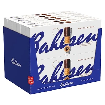 Abbildung von Bahlsen Waffeletten Edelherb 12er Pack Waffelgebäck mit edelherber Schokolade (12 x 100 g)