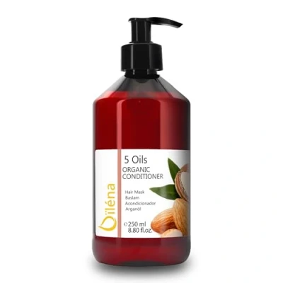Abbildung von Oïléna Professionelle Haarbehandlung, 5 Haaröle und Provitamin B5, Vitamine E &amp; C, Reparatur, feuchtigkeitsspendend pflegend, Conditioner für alle Haartypen, Anti Frizz, 250 ml