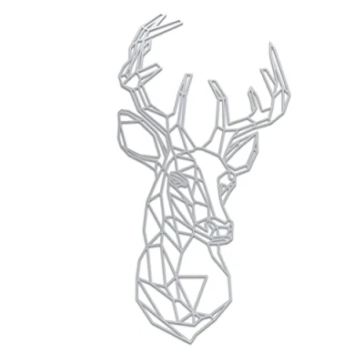 Abbildung von tuning art WB02 Wanddekoration Deko Metallschild Stahl Massiv geometrische Wandkunst, Farbe:Hirsch Silber