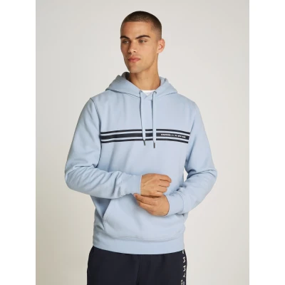 Abbildung von Tommy Hilfiger Central Chest Stripe Hoody Unisex Sweatshirt, Größe: XXL, Breezy blue