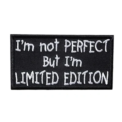 Abbildung von Catch the Patch Aufnäher Bügelbild, Aufbügler, Applikationen, Patches, Flicken, zum aufbügeln, Polyester, Biker Zitat Spruch I&#039;m not perfect but Limited Edition Größe: