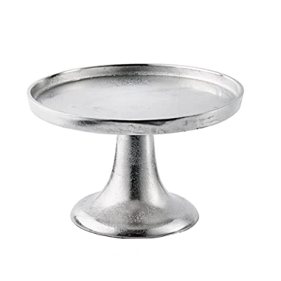 Abbildung von MichaelNoll Dekoschale Dekoteller Schale Etagere Aluminium Silber, Deko aus Metall, M 26,5 cm