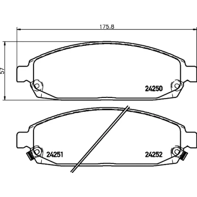 Abbildung von HELLA 8DB 355 012 101 Bremsbelagsatz mit akustischer Verschleißwarnung JEEP: GRAND CHEROKEE 3, Commander