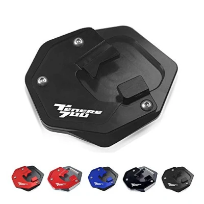 Abbildung von CNC Aluminium Motorrad Seitenständer Vergrößern Platte für TENERE 700 2019 2020 Schwarz+Schwarz
