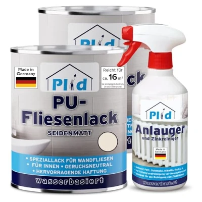 Abbildung von Premium Fliesenlack Fliesen Lack Fliesenfarbe &amp; 0,5l Anlauger Cremeweiß Glänzend
