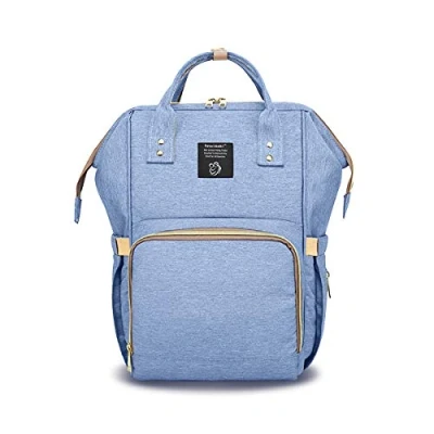 Abbildung von SONARIN Baby Wickelrucksack, Wickeltasche, Multi Funktions Reise Rucksack Organizer mit Flasche isoliert Taschen,Wasserdicht, Große Kapazität, Stilvoll und Langlebig, Ideal Geschenk(Hellblau)