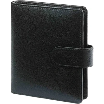 Abbildung von Nachfullbarer Tasche Terminplaner Organizer Schwarzes Leder 2024 2025 2026
