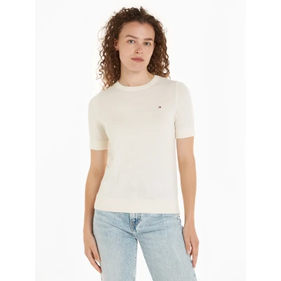 Abbildung von Tommy Hilfiger Stitch Tshirt print, Damen, Größe: XXL, Ivory petal