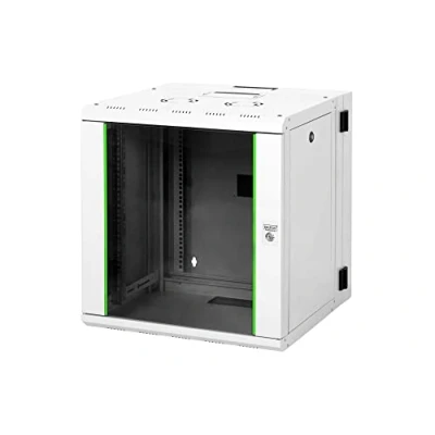 Abbildung von DIGITUS Netzwerk Schrank 19 zoll 12 HE Schwenkbar Wandmontage Traglast 100 kg Unique Serie Glastür Grau