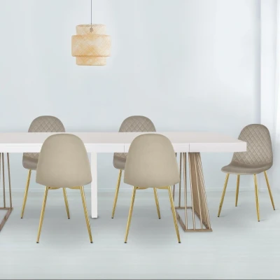 Abbildung von Menzzo Norway Polsterstühle, Samt, Taupe, L44 X P56,5 H87,5 cm
