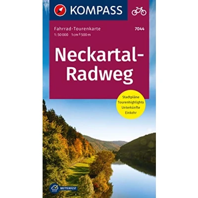 Abbildung von KOMPASS Fahrrad Tourenkarte Neckartal Radweg 1:50.000: Leporello Karte, reiß und wetterfest