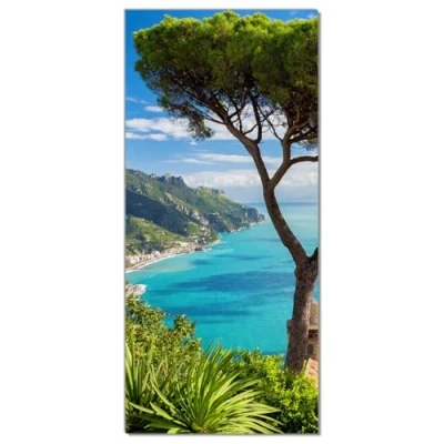 Abbildung von Wallario Selbstklebende Türtapete Italienische Küste Türposter 93 x 205 cm Abwischbar, rückstandsfrei zu entfernen