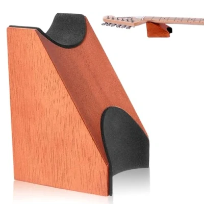 Abbildung von Gitarrenhalsstütze, Gitarren Halsstütze Stützkissen aus Holz Gitarre Reparatur Werkzeug Pflege Saitenwechsel Reinigungswerkzeug