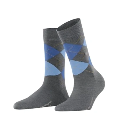 Abbildung von Burlington Marylebone Rautenmuster Onesize Socken, Damen, Größe: 36 41, Grau