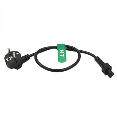 Abbildung von HangTon Stromkabel Euro Schuko Stecker CEE7/7 auf IEC320 C5 Mickey Mouse für Laptop Computer AC Adapter Kabel 250V 2.5A 24&quot;