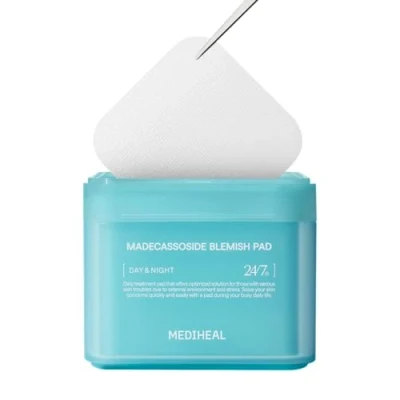 Abbildung von MEDIHEAL Madecassoside Blemish Pad Square Cotton Facial Toner Pads with Centella Asiatica &amp; Anti Face to Improve Uneven Skin Tone Vegan Gauze Pads, 100