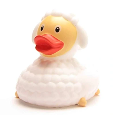 Abbildung von Duckshop Badeente Schaf I Quietscheente L: 7,5 cm inkl. Badeenten Schlüsselanhänger im Set