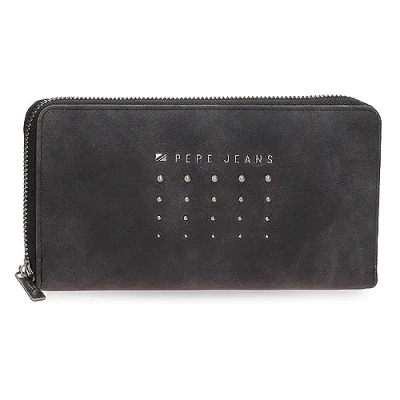Abbildung von Pepe Jeans Holly Geldbörse mit Kartenfach, Schwarz, 19,5 x 10 2 cm Kunstleder, Talla única, Brieftasche Kartenfach