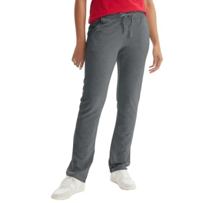 Abbildung von Hanes Damenhose aus French Terry mit Taschen, Charcoal Heather, Groß