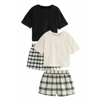Abbildung von Next Check 2 PACK Regular FIT Nachtwäsche Set für Kinder, Größe: 104, Black white