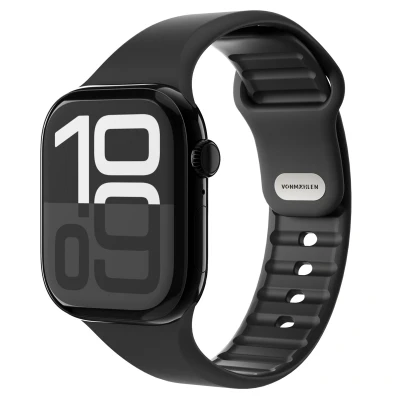 Abbildung von Vonmählen Apple Watch Armband Silikon und TPU (weich) Schwarz Geeignet für 44/45/46/49 mm