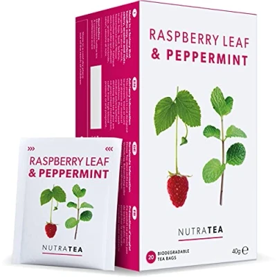 Abbildung von Nutra Tea Himbeerblatt &amp; Pfefferminztee Tee für Schwangerschaft werdende Mütter 120 Teebeutel Kräutertee (6 Stück)