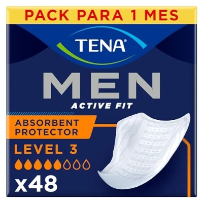 Abbildung von TENA Men Inkontinenzeinlagen, Stufe 3, für Herren, mittlere Blasenschwäche, 48 Stück (1 Monatspack)