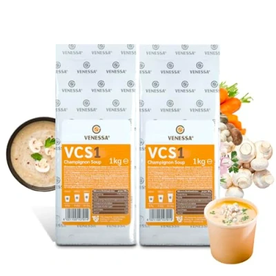 Abbildung von VENESSA VCS 1 Champignonsuppe 2 x 1kg Probierpack Pilzig Suppenpulver Feine Cremige Champignon Soup Automatensuppe ohne Klumpen Für Vending Machine