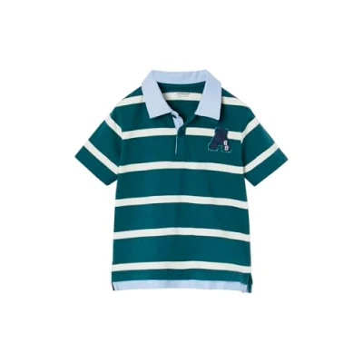 Abbildung von Vertbaudet Jungen Poloshirt mit doppeltem Kragen und Recycling Baumwolle tannengrün 152